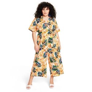 Tabitha Brown X Target Tropical Leaf Print Jumpsuit Size L